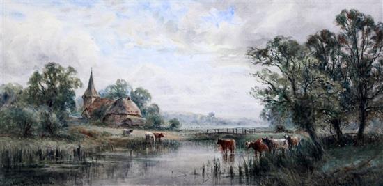 Henry John Kinnaird (1861-1920) Near Bury, Sussex 7.75 x 15.75in.